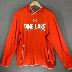 Under Armour Pine Lake Country Club Orange Hoodie Pullover Mens Size LG